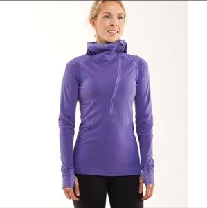 Lululemon Run For It Pullover Purple Half Zip Hooded Jacket Women’s Size 6